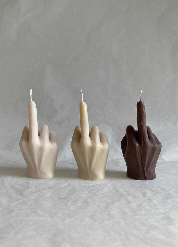 MIDDLE FINGER Candle VEGAN Middle Finger Candle Hand Hand Candle