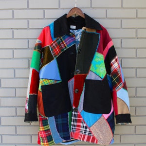 Vintage Crazy Quilt Jacket Wool & Velvet Jewel Tones Size S/M image 10