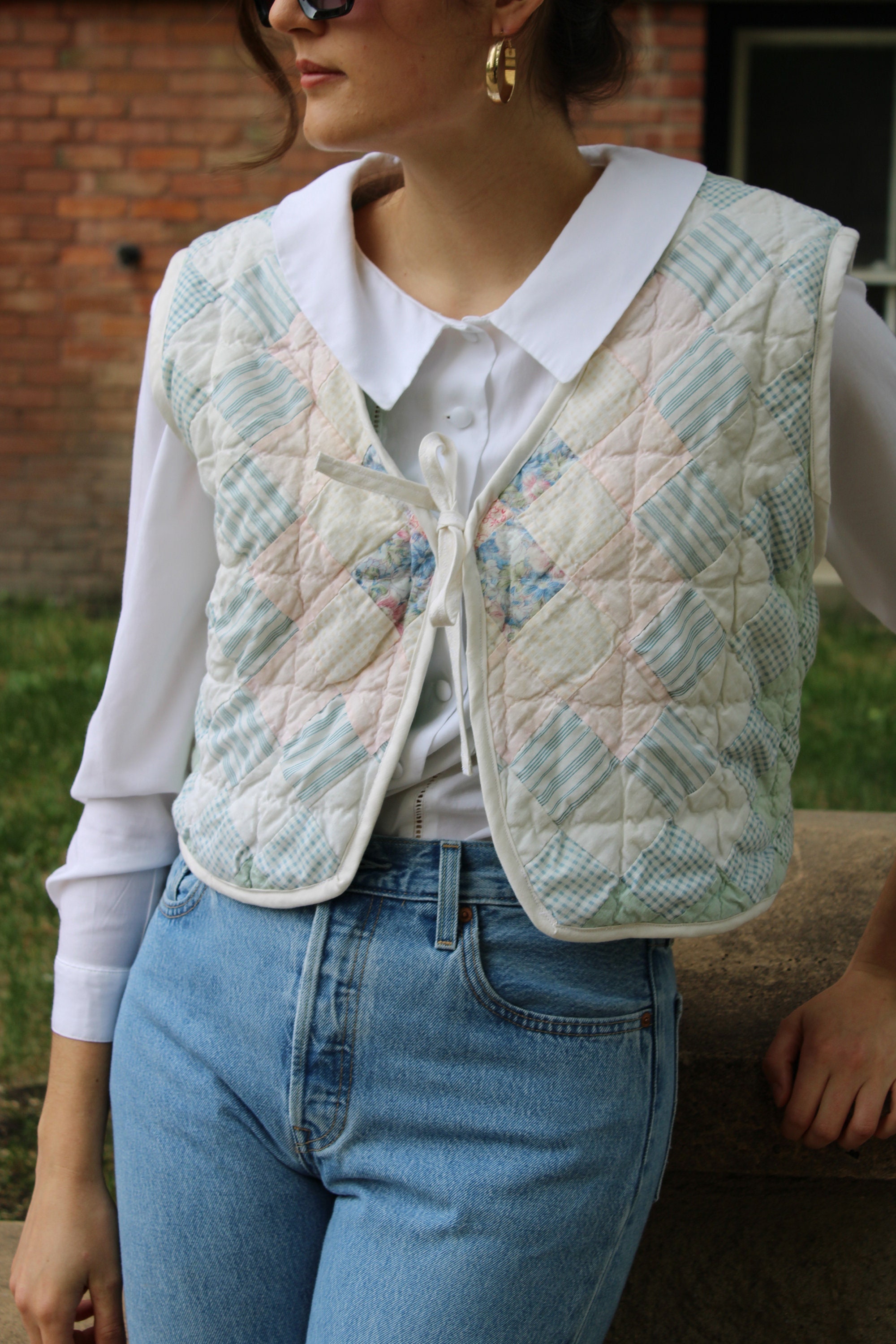 NARISSA Reversible Quilted Jumper Mint with floral printed lining