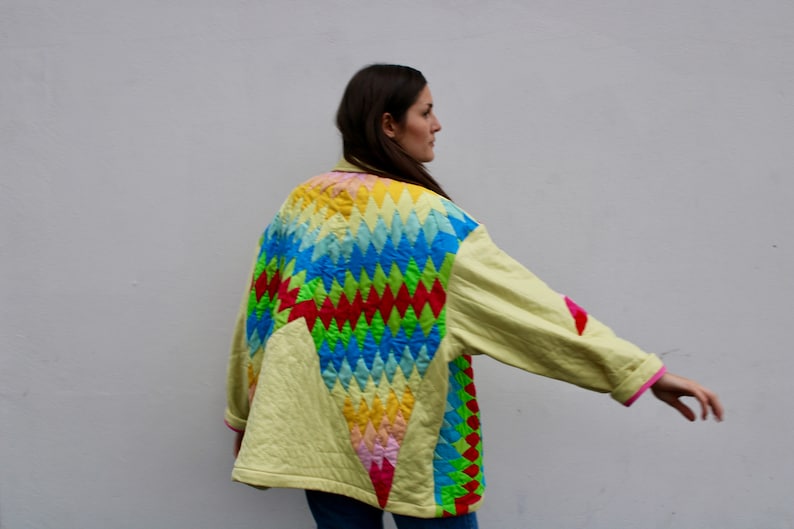 Chaqueta de edredón vintage Abrigo de muchos colores Tamaño 2-3XL imagen 7