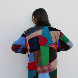 Vintage Crazy Quilt Jacket Wool & Velvet Jewel Tones Size S/M image 7