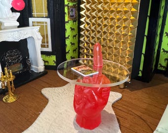 1:12 modern dollhouse table hand made to the specific color you want