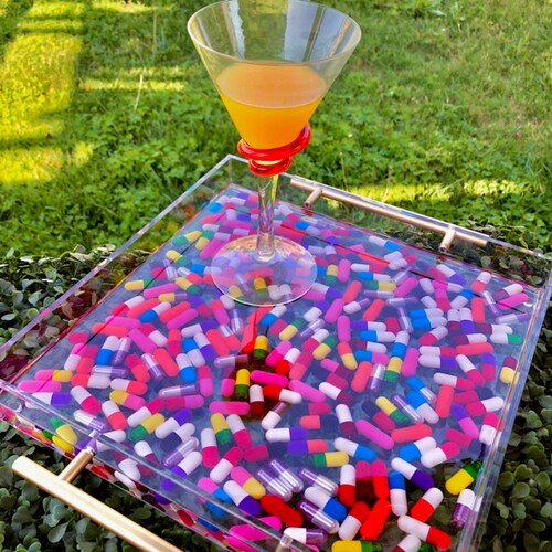 Popart Resin Tray Serving Tray 12x12 Handmade Custom Pill Tray Etsy