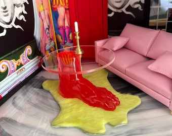 1:12 modern dollhouse table hand made to the specific color you want