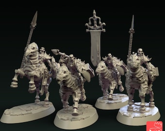Deathriders - skeleton horsemen by Orc King - Undead Miniatures - 3D Print Miniature - Tabletop Miniatures