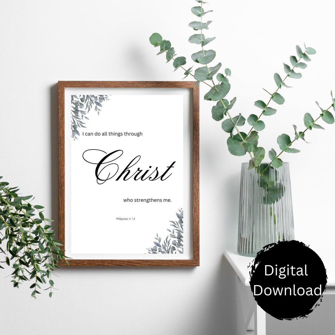 Bible Verse Printable/ Wall Art Bible Verse/ Digital Download Religious ...