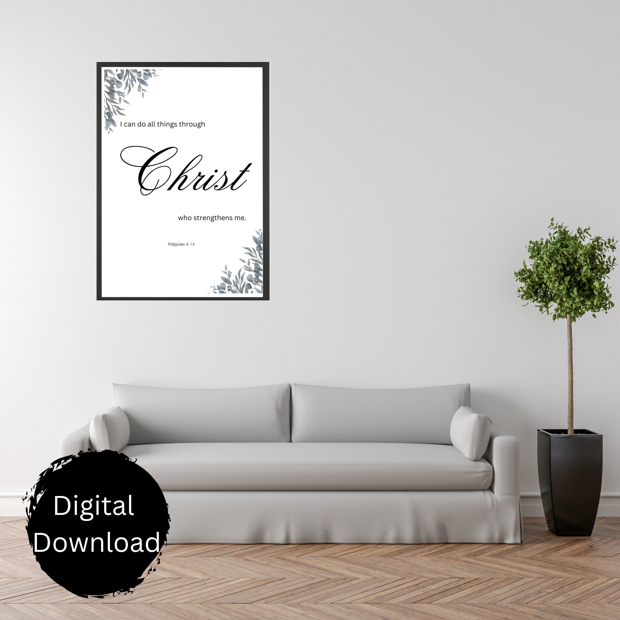 Bible Verse Printable/ Wall Art Bible Verse/ Digital Download Religious ...