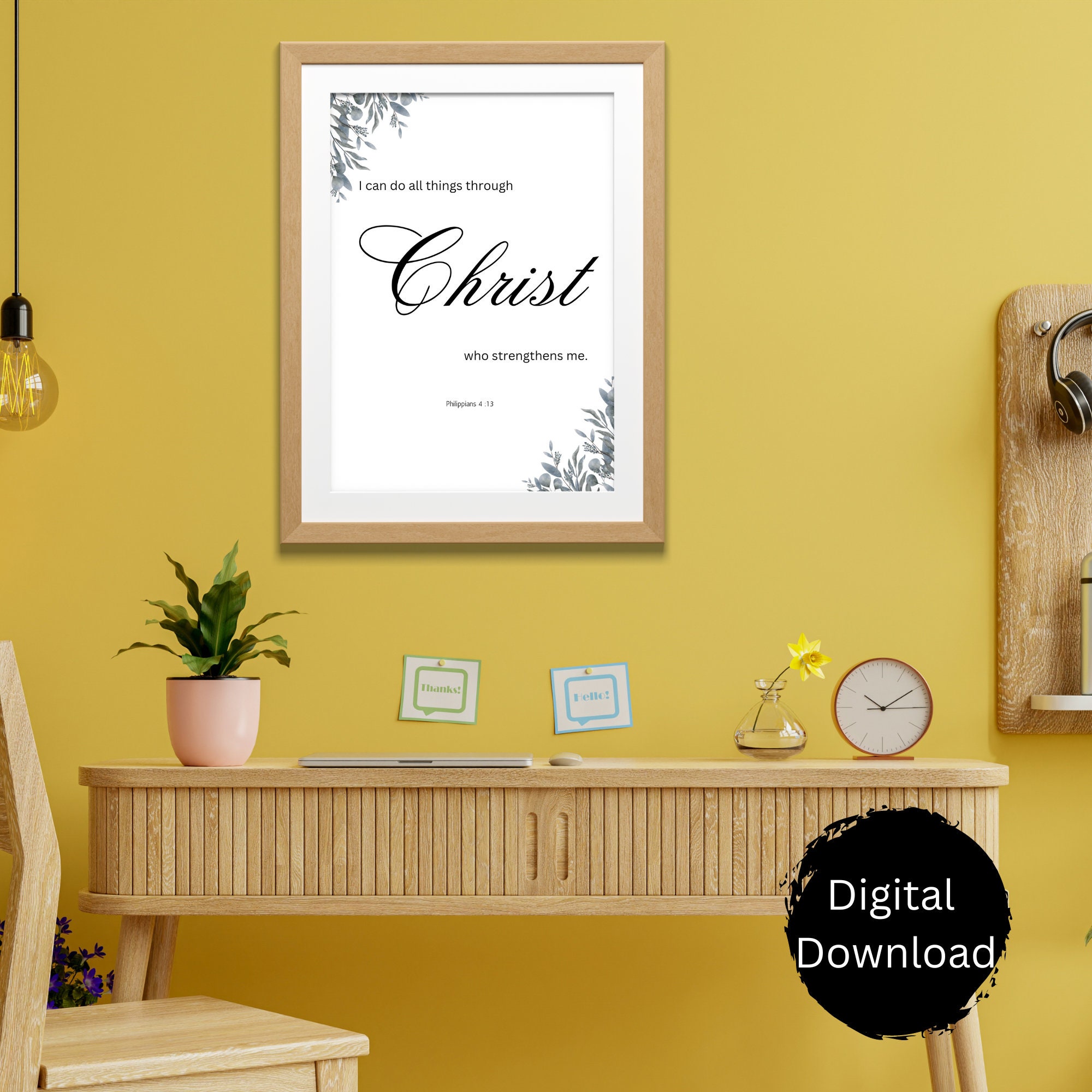 Bible Verse Printable/ Wall Art Bible Verse/ Digital Download Religious ...