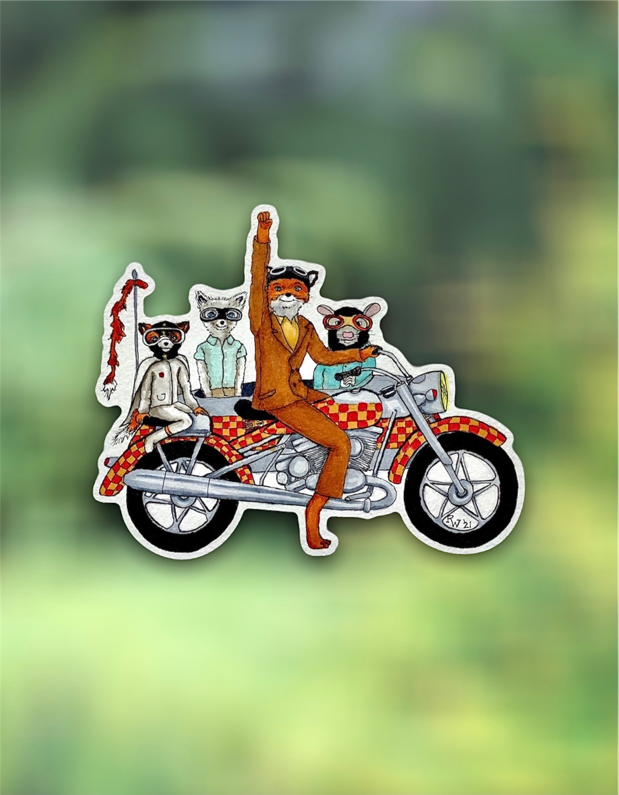 Waterproof Vinyl Sticker | Clear Vinyl Sticker | Fantastic Mr Fox Inspired Art