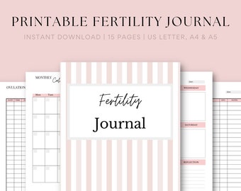 Printable Fertility Journal & Ovulation Tracker | BBT Chart | TTC + Pregnancy Planner PDF