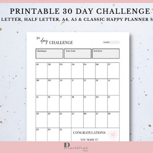 30 Day Challenge | Fitness Tracker | Workout Planner | Weight Loss Tracker | Health Planner