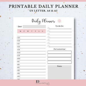 Daily Planner | To do List | Habit Tracker | Printable Planner | Instant Digital Download | Bullet Journal
