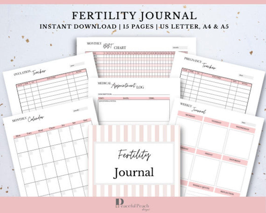 Printable Fertility Journal Fertility Planner TTC Planner Etsy UK