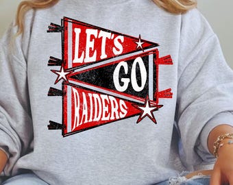 Flaga Raiders PNG: czerwono-czarno-biała – pobranie cyfrowe