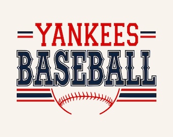 Yankees Baseball PNG: Navy Blue & Red (Digital Download)