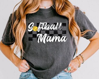 Projekt szachownicy retro softball mama: zniszczony plik PNG (pobranie cyfrowe)
