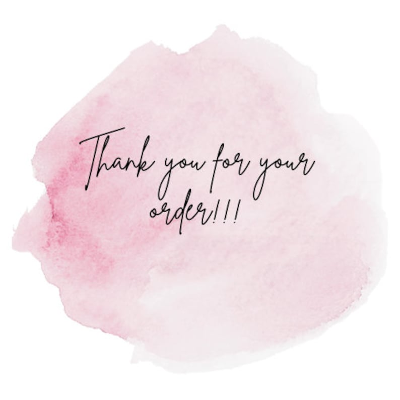 Peut inclure: Un arri&egrave;re-plan aquarelle rose avec le texte "Merci pour votre commande !!!"