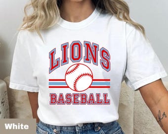Lions Baseball PNG: Czerwony i niebieski z Karoliny (pobranie cyfrowe)