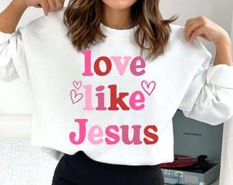 L'amour comme Jésus PNG : design rétro pour la Saint-Valentin (téléchargement numérique)