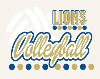 Custom Team Volleyball Dots Mascot PNG: Digital Download for DTF
