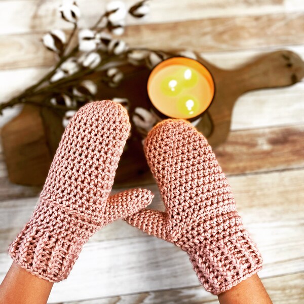 PATTERN Simply Half Double Crochet Mittens, half double crochet mittens, simple crochet mittens, crochet winter gloves