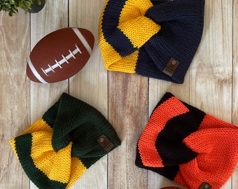 Game Day Headwraps, Spirit Headbands, Team Earwarmers, School Color Earmuff, Tailgate gear, tailgating wear, team spirit, Football wear