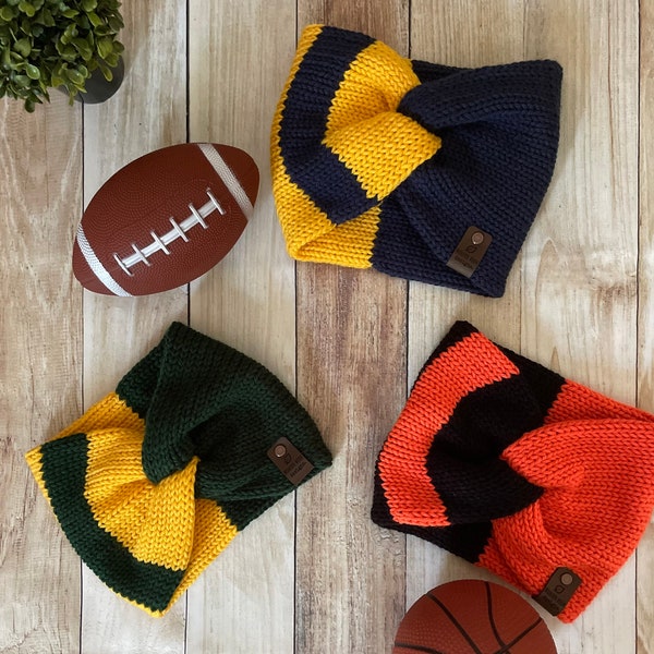 Game Day Headwraps, Spirit Headbands, Team Earwarmers, School Color Earmuff, Tailgate gear, tailgating wear, team spirit, Football wear