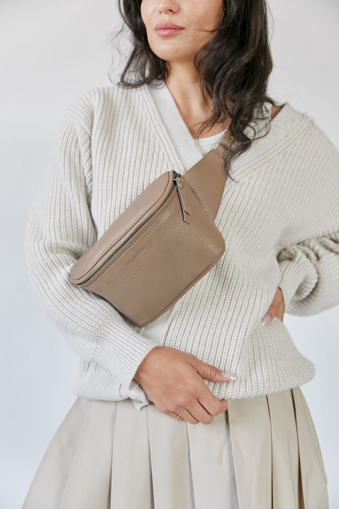 Taupe shop fanny pack