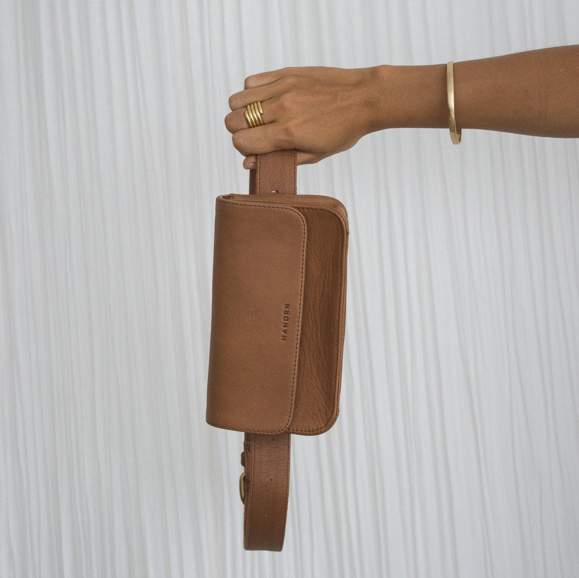 Brown Leather Belt Bag Genuine Leather Fanny Pack Adjustable Etsy