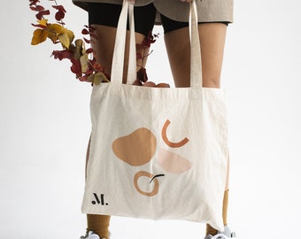Canvas Reusable Tote Bag, Minimalist Natural Cotton Tote Bag, MANDRN Tote Bag, Canvas Tote Bag, Shopping Bag, Market Bag, Minimalist Tote