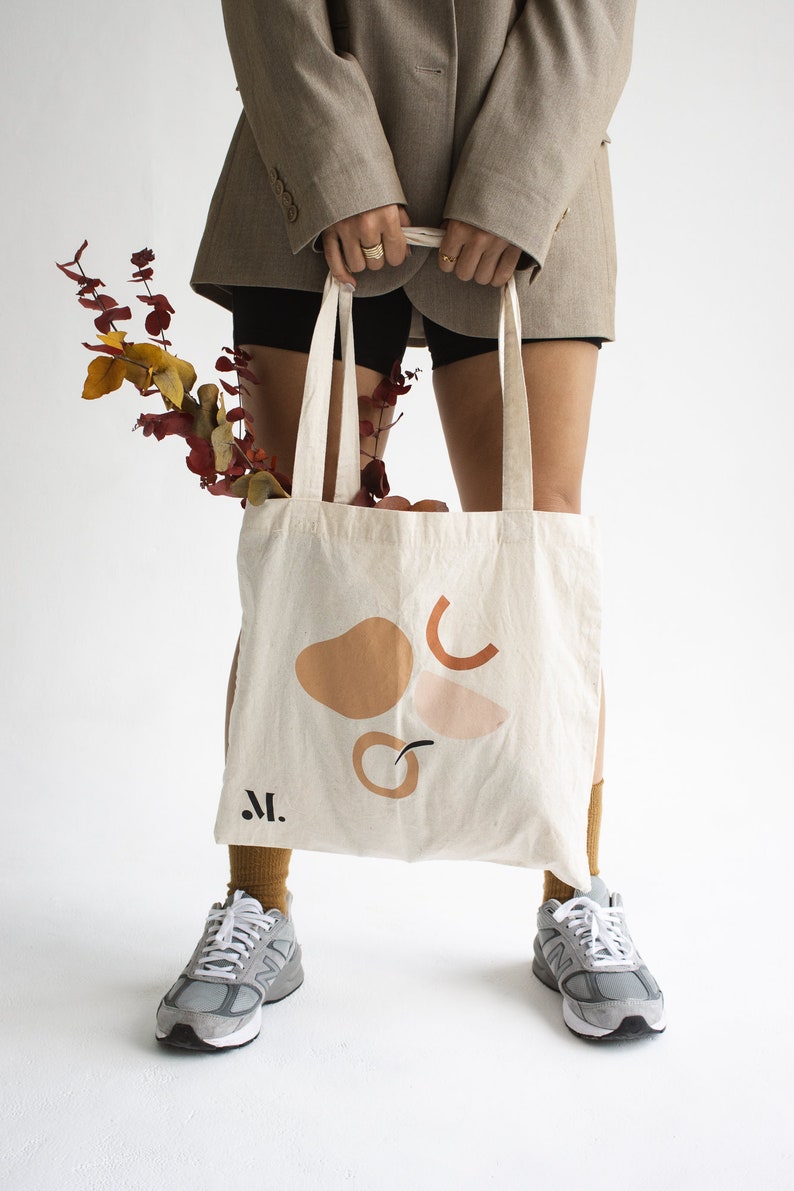 Wiederverwendbare Einkaufstasche aus Canvas, minimalistische Einkaufstasche aus natürlicher Baumwolle, MANDRN Einkaufstasche, Einkaufstasche aus Canvas, Einkaufstasche, Markttasche, minimalistische Tasche Bild 1