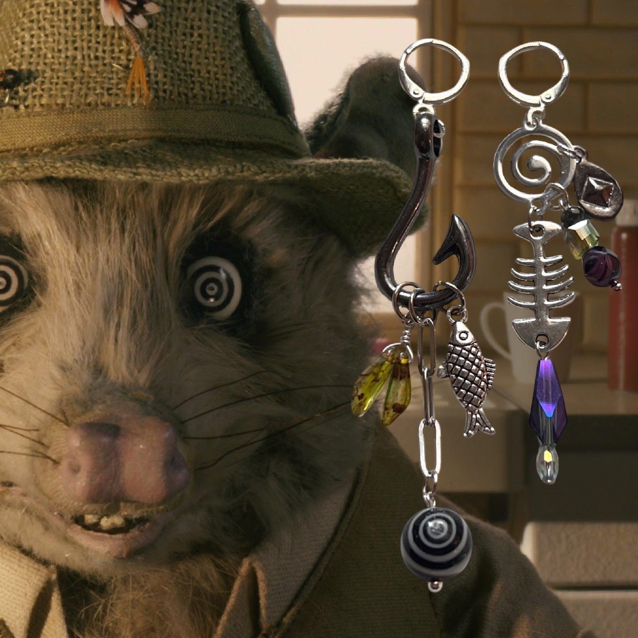 Hey Kylie? || Fantastic Mr. Fox Inspired Earrings, Fish Earrings, Swirl Earrings, Dangly Earrings, Unique Earrings
