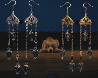 Beagles Love Blueberries || Fantastic Mr. Fox Inspired Earrings, Beaded Earrings, Dangly Earrings, Unique Earrings