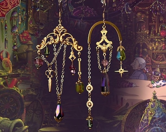 Bedridden || Howl&#39;s moving castle inspired, Handmade, Dangly, Whimsical, Unique earrings