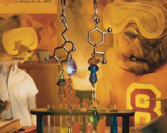 Lab Partner || Fantastic Mr. Fox Inspired Earrings, Science Earrings, Beaded Earrings, Unique Earrings