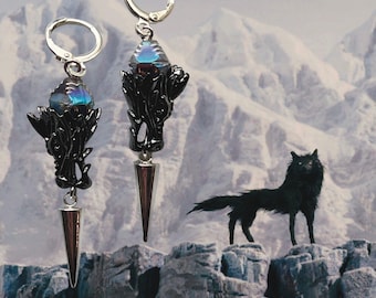 Hard Winter || Fantastic Mr. Fox Inspired Earrings, Wolf Earrings, Spike Earrings, Unique Earrings