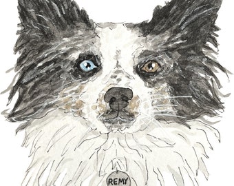 Pet Watercolour Portrait, 4x6 or 5x7