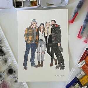 Custom Faceless Watercolour Portrait, 5x7 or 8x10 画像 4