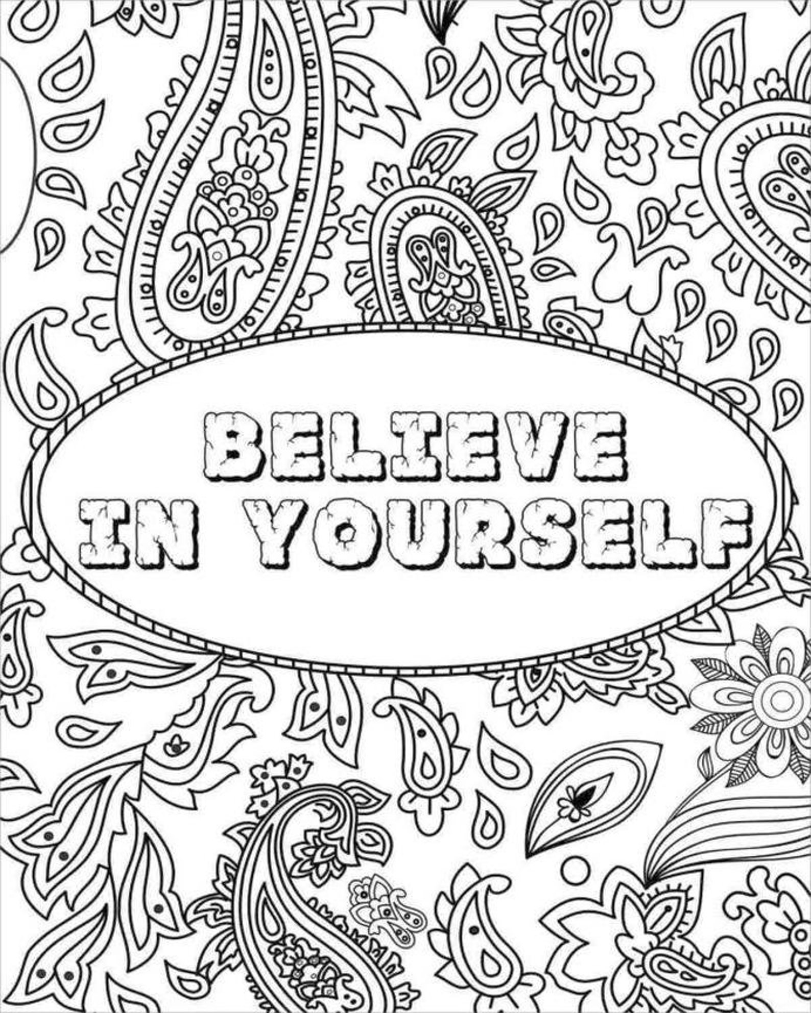 Believe In Yourself Coloring Page | Etsy
