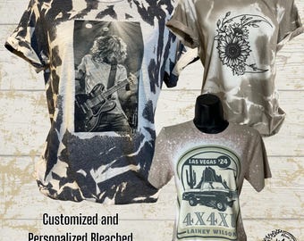 Custom Bleached Distressed T-Shirt: Personalized Graphic Tee