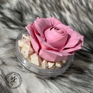 Faux Pink Rose Tumbler Topper: Removable Lid Replacement