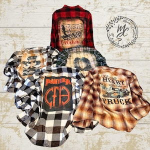 Flannels Bleached/Distressed/Vintage Customized (Choose your flannel size, color and send me a picture or the idea for your design)