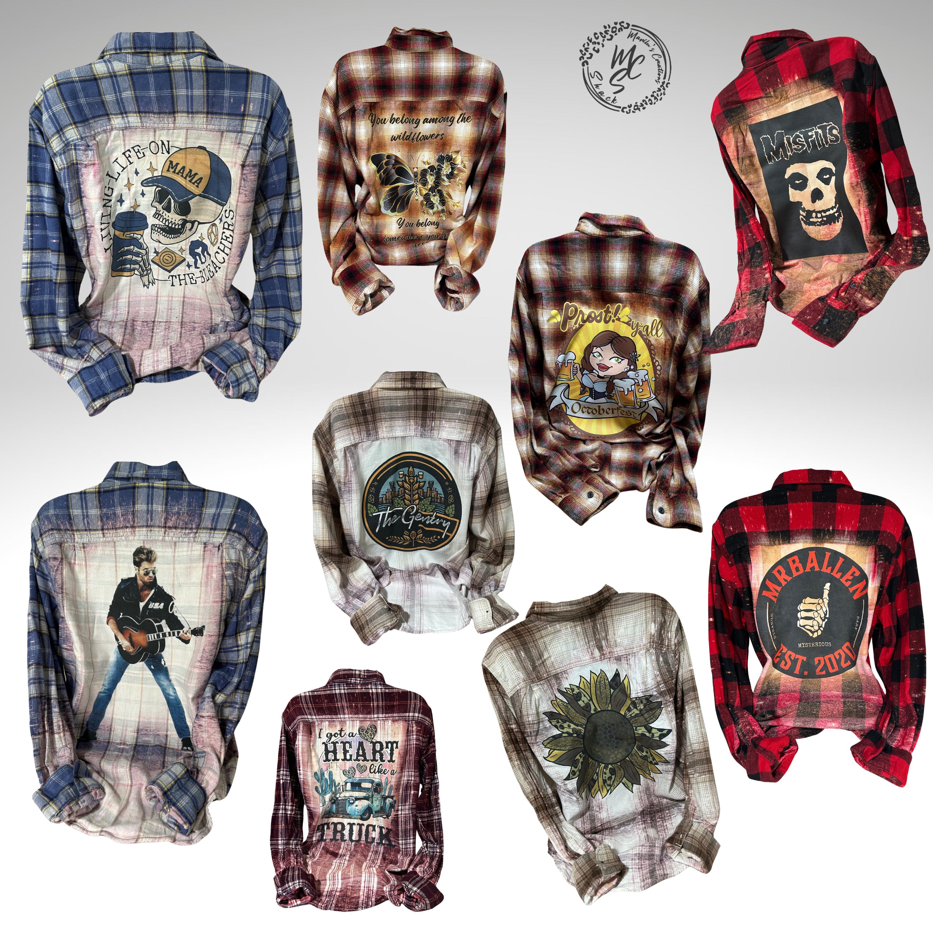 Flannels Bleached/distressed/vintage Customized (choose Your Flannels Bleached/distressed/vintage Customized (choose Your