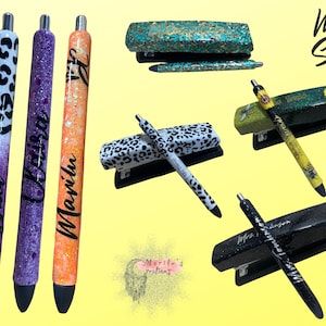 Custom epoxied Pen and Staplers set or individuals, perfect for teacher gift or yourself, glitter or no glitter any design you&#39;ll like.