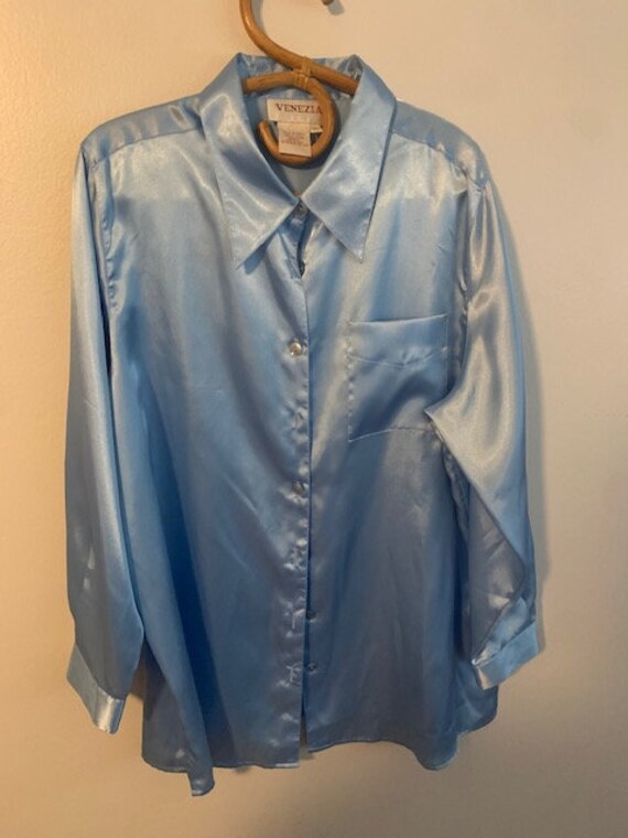 Silk Style Light Blue Blouse