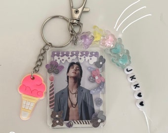 Jungkook photo keychains / kpop customizable keychain (double sided)/ kpop accessories /