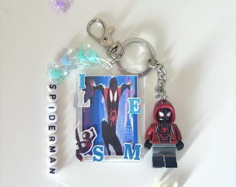 Spider-man photo keychain/ (double sided) Miles Morales keyring/ keychain accessories