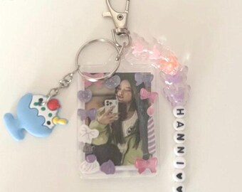 Custom Kpop Photo Keychain, Anime Kdrama Sanrio Charm