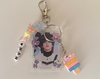 Kpop Photo Keychain: Han Jisung, Double Sided, Handmade