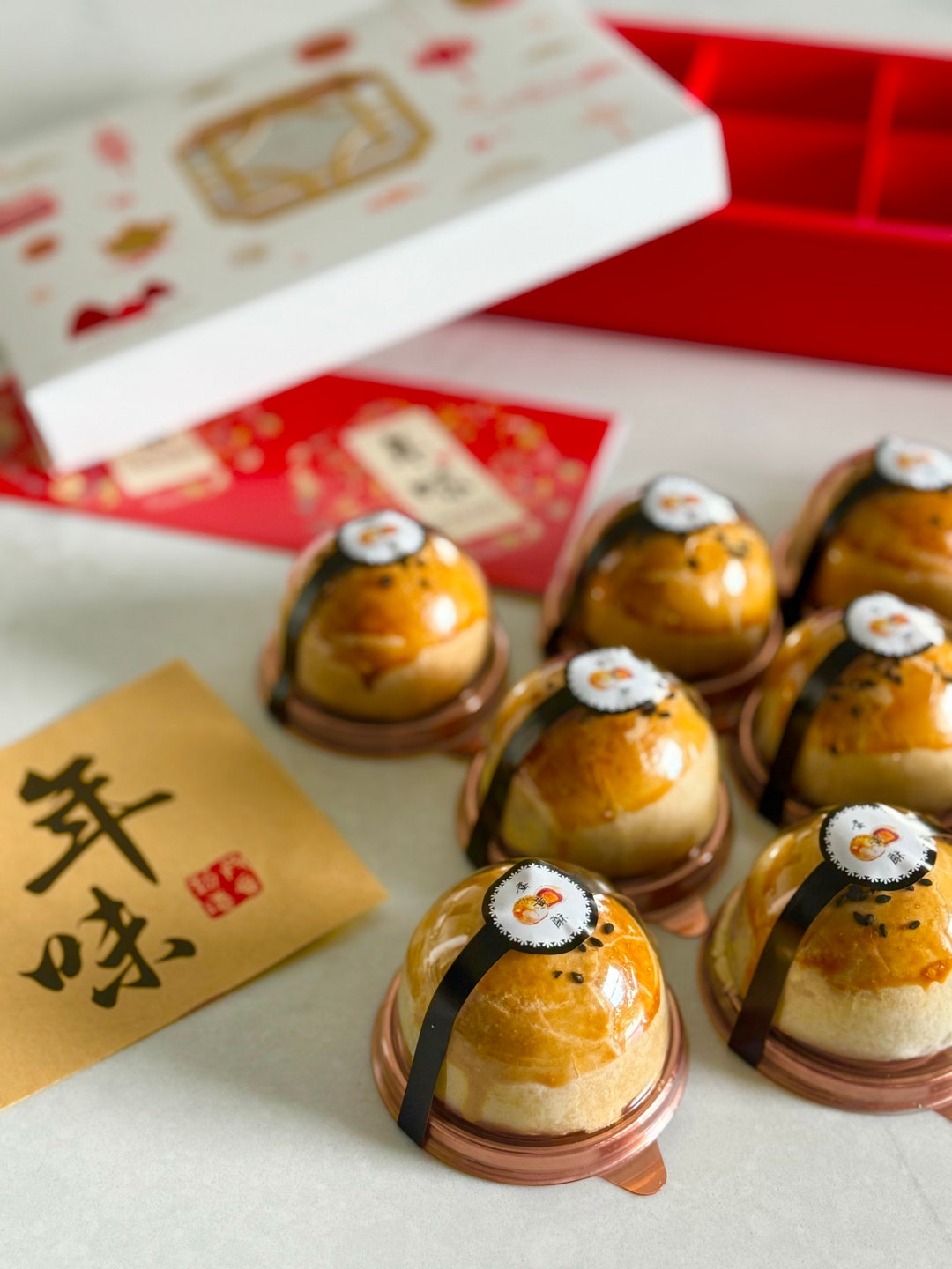 Caja de regalo de pasteles de luna tradicionales chinos asiáticos de  piezas, Año Nuevo Chino, Día del Medio Otoño, Festival del Pastel de 